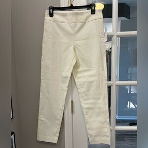 Elegant Cream Straight Leg Women's Pants with stretch by Boho Chic sz 6 NWT